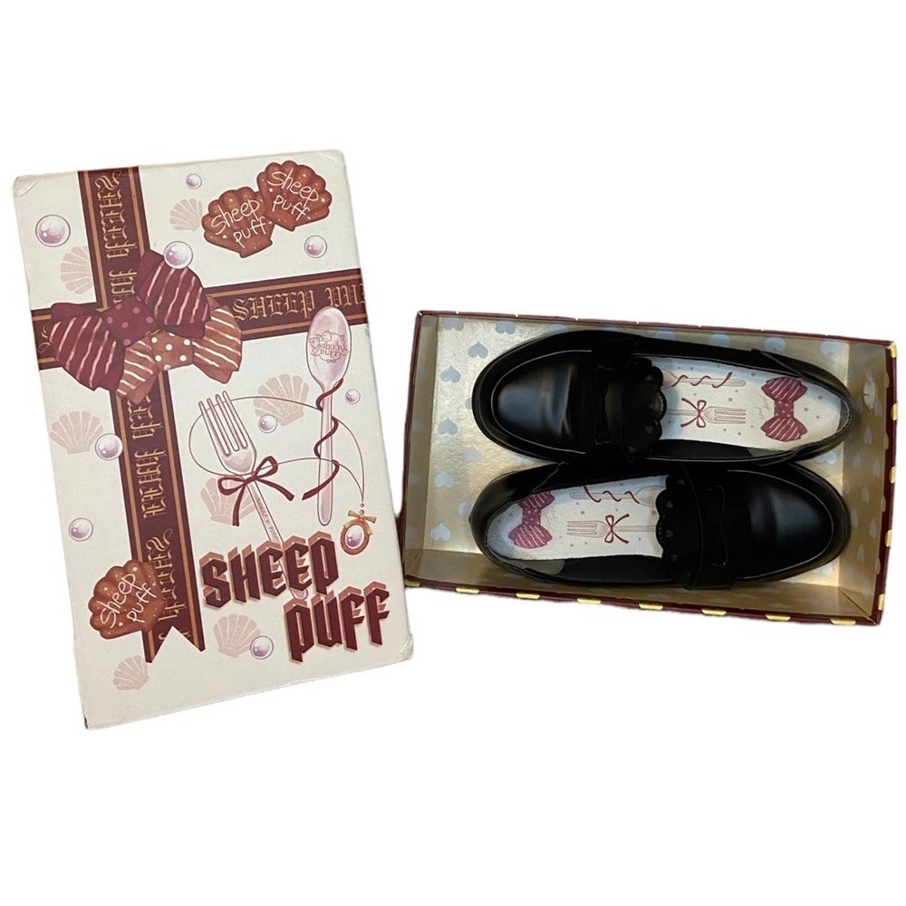 Sheep Puff Brand Black Mary Jane Shoes Size 39 (8.5)